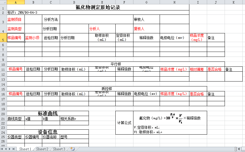 分析表单样图